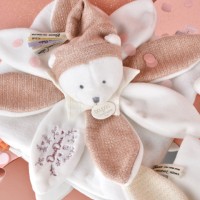 Doudou plat pétales Ours Rose - 25 cm  - DC4332-4.jpg