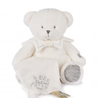 DOUDOU 25 ANS - OURS GRIS Pantin avec doudou mouchoir DC4336