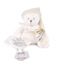 DC4340 DOUDOU 25 ANS - OURS BLANC Pantin attache-sucette