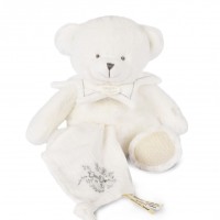 DC4344 DOUDOU 25 ANS - OURS BLANC Pantin avec doudou mouchoir