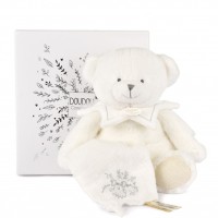 DC4344 DOUDOU 25 ANS - OURS BLANC avec boite Pantin avec doudou mouchoir