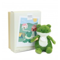 DOUDOU de la ferme avec boite sonore DC4358 Peluche grenouille
