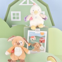 DC4358 poule et chien peluche