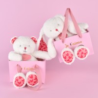 LAPIN et OURS JE T'AIME en sac cadeau - 25 cm
