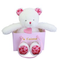OURS JE T'AIME en sac cadeau - 25 cm