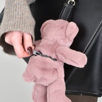 porte clé - Bijou de sac Ours peluche - 20 cm - Rose clair- DC4382-3.jpg