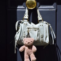 porte clé - Bijou de sac Ours peluche - 20 cm - Rose clair DC4382-41.jpg