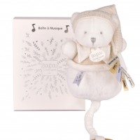 DC4583 Ours boite a musique blanc avec sa boite collection anniversaire