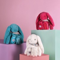 peluche doudou et compagnie lapin fleurette 35cm