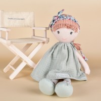 JJ6068 Chaise pliante bois blanchi – Mobilier poupée et doudou