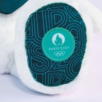 Ours en peluche Premium blanc avec bandana bleu paon - 37 cmJO2451-3.jpg