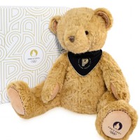 Ours en peluche marron Paris 2024 - avec bandana noir-JO2452.jpg