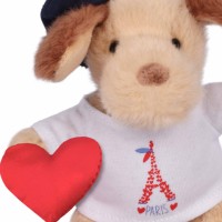 Porte clé Chien beige avec coeur -SP4284-3.jpg