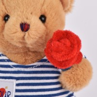 Peluche Ours porte cle avec rose - 15 cm.jpg