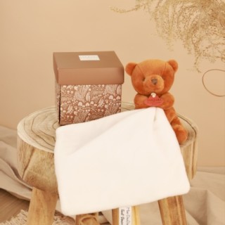 Doudou mouchoir- Mon petit ourson - Orange - 10 cm