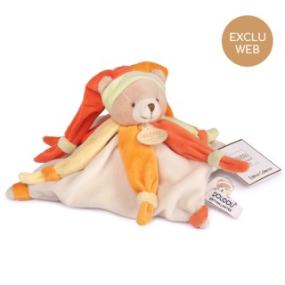 Doudou plat ours tétouilles - Orange Collector– 23 cm - Réédition limitée et numérotée