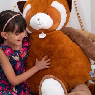 Peluche geante panda roux - 100 cm