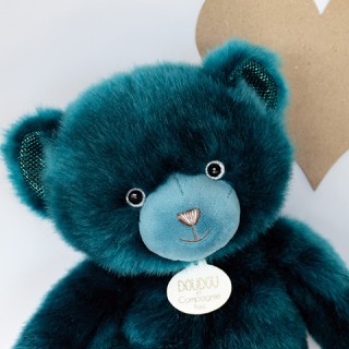 Ours en peluche bleu paon