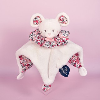 Doudou Souris blanche - Cocon - Balle d'éveil - 3 EN 1