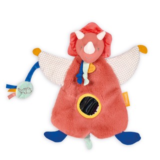 Doudou marionnette d'éveil Dinosaure Orange Lou - 25 cm