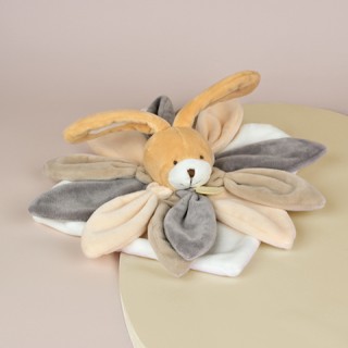 Coffret Doudou lapin pétales Collector taupe - 28 cm