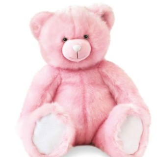 Ours en peluche rose - 60 cm