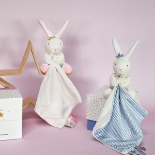 Doudou lapin mouchoir - 10 cm