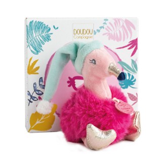 Mini peluche boule Flamant Rose -  Minizoo - 15 cm