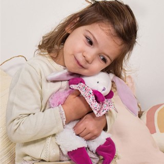 Doudou Lapin marionnette - Petit sac - Amusette  3 EN 1