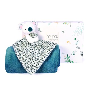 Coffret cadeau plaid et Doudou Yoca le koala - 70 x 100 cm