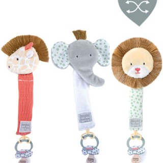 Attache sucette Animaux de la Savane - 18 cm- Modèle aléatoire