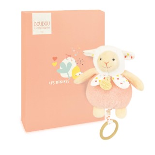 Boite a musique bebe - Mouton orange clair - 20 cm