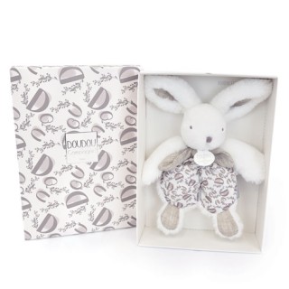 DOUDOU® lapin blanc - Doudou plat - 18 cm