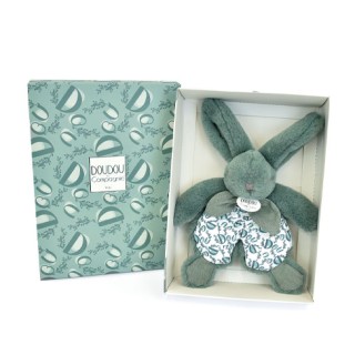 DOUDOU® lapin vert - Doudou plat - 18 cm
