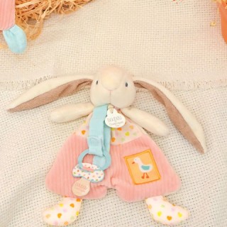 Doudou attache-sucette - LAPIN CIBOULETTE - 19  cm