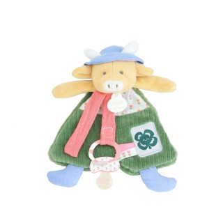 Doudou attache-sucette Vache Anette - 19 cm