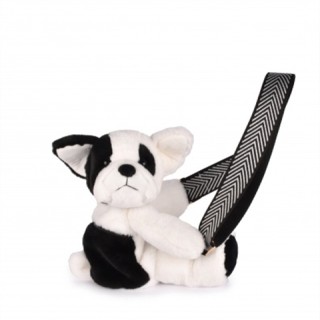 Sac bandoulière - Chien en peluche noir et blanc - 30cm