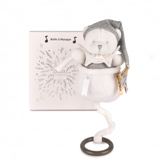 Ours boite a musique Gris - 20 cm - Collection Anniversaire