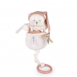 Ours boite a musique rose - 20 cm - Collection Anniversaire