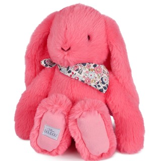 Peluche Lapin rose corail – 35 cm - Lapin Fleurette