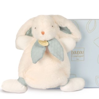 Doudou Lapin Bonbon Bleu gris - 25 cm