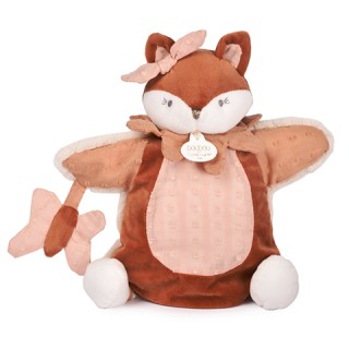 Marionnette renard rose Mina - 25 cm