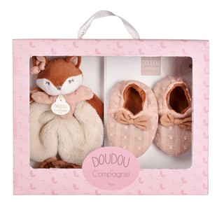 Coffret Cadeau naissance Mina - Doudou et chaussons