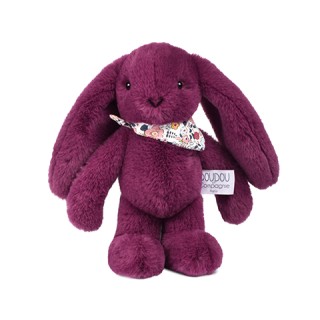 Peluche lapin prune 25 cm - Lapin Fleurette