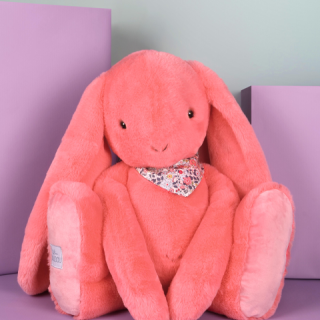 Peluche lapin Rose- 70 cm - Lapin Fleurette