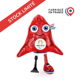 Peluche mascotte Jeux Paralympiques Paris 2024 fabriquée en France - Edition limitée version métallisée - 29 cm