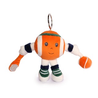 Porte-clés peluche Roland-Garros- Monsieur Balle Orange -12 cm