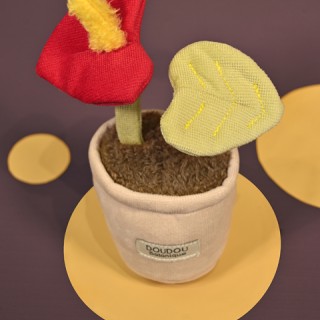 Peluche fleur - 9 cm - Botanique - Rouge