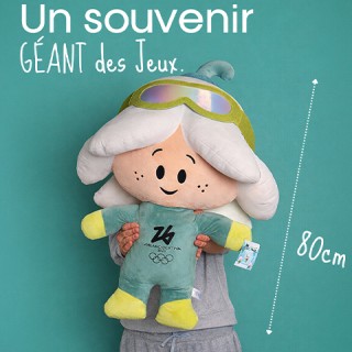 Peluche Géante Mascotte SPORT FLO - Jeux Olympiques Milano-Cortina 2026 - 80 cm