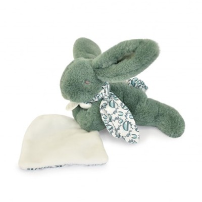 Lapin DOUDOU® - Peluche lapin Vert avec doudou assorti - 16 cm